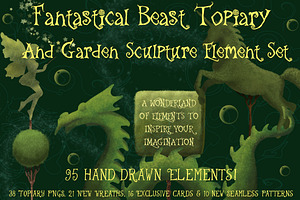 Fantastical Beast Garden Sculptures, an Illustration by Little Bunny Sunshine