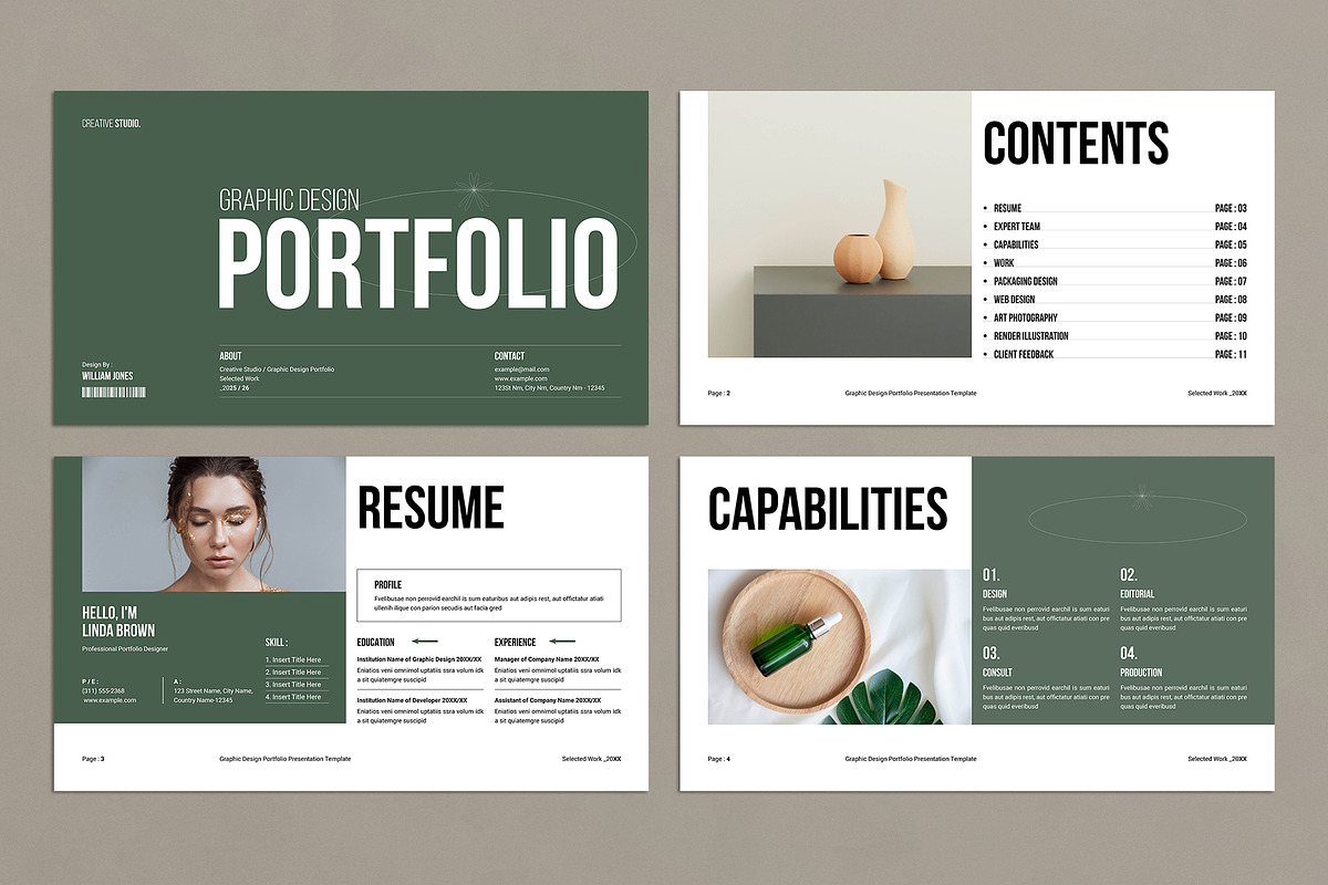 Graphic Design Portfolio Template, a Presentation Template by E-Type (Photo 2 of 6)