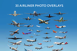 35 Airliners Photo Overlays