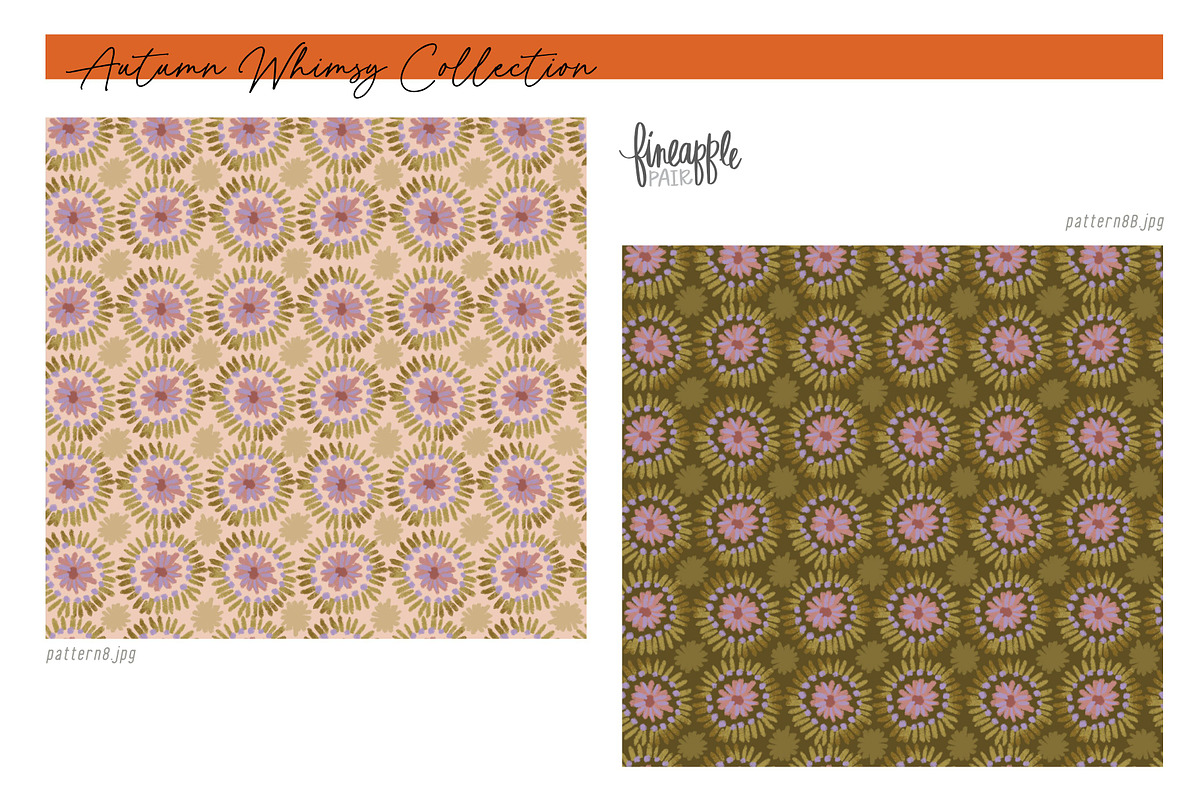 Fall Floral Seamless Patterns, a Pattern Graphic by FINEAPPLE (Photo 8 of 11)