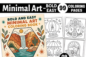 Bold Easy Minimal Art Coloring Pages, a Decorative Illustration by Ink Gallery