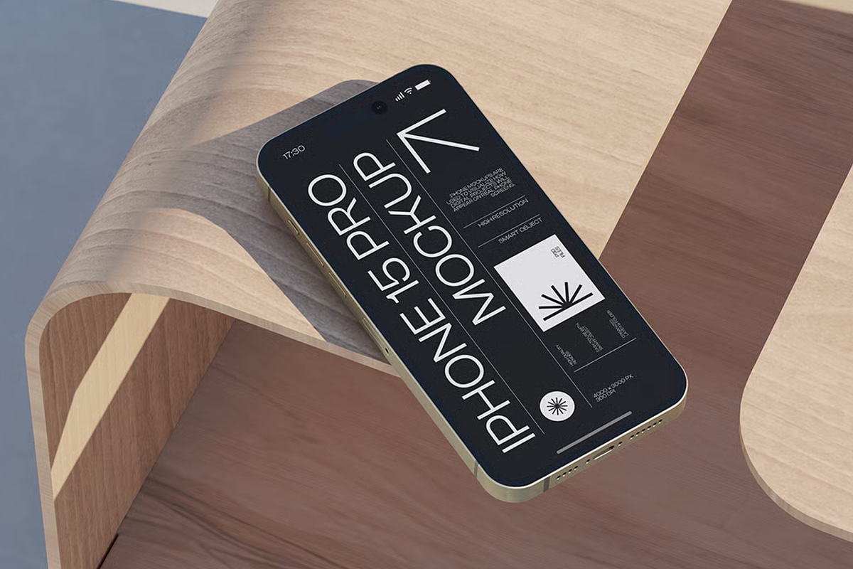 iPhone 15 Mockup - Front View, an iPhone Mockup by graphicsauce (Photo 3 of 4)