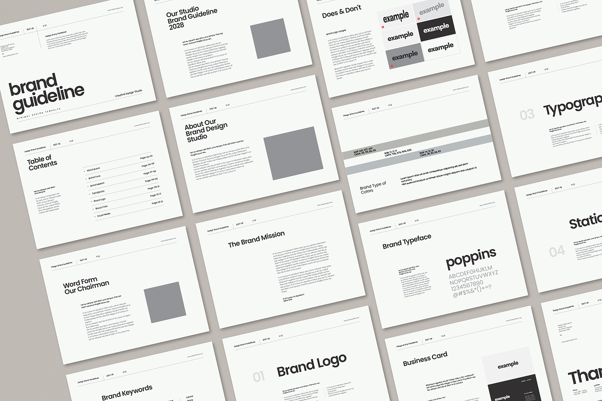 Brand Guidelines template Minimal, a Presentation Template by GAZINEOGRAPHIC (Photo 4 of 4)