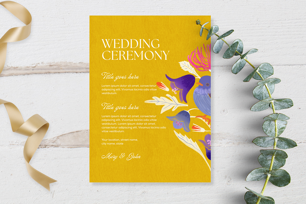 Colorful flora wedding suite preview 4