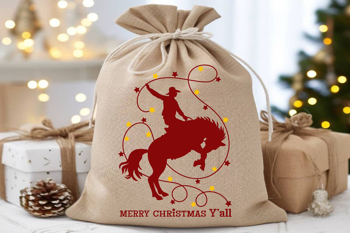Cowboy Christmas Y’all Print SVG, a Graphic by TanchaArt (Photo 4 of 10)