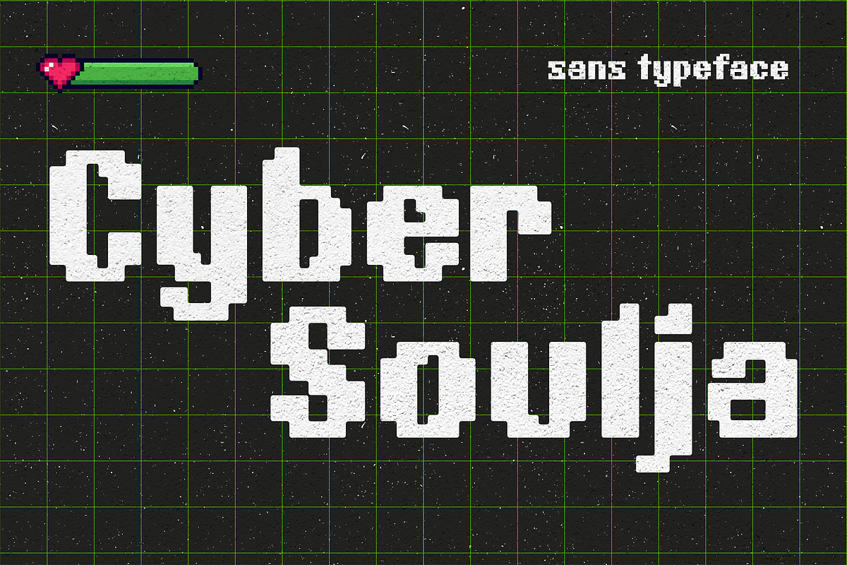 Cyber Soulja, a Sans Serif Font by HipFonts (Photo 2 of 10)