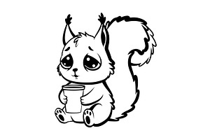 Sleepy small squirrel joy, an Illustration by Things for designers