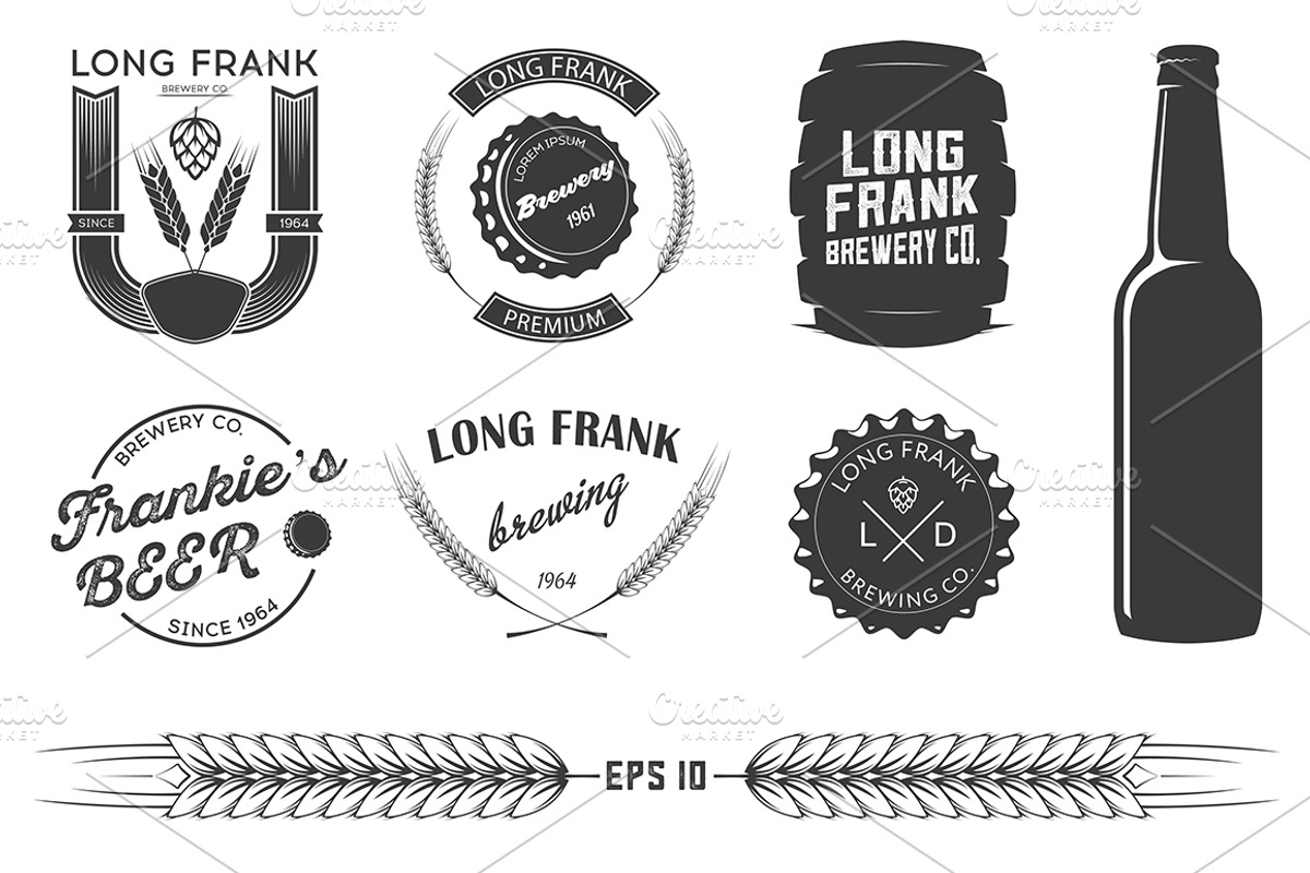 Vector brewery labels., a Texture Illustration by I-RO