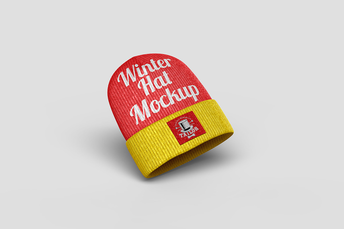 Winter Hat Mockup - 8 views, a Hat Mockup by Illusiongraphic (Photo 8 of 19)