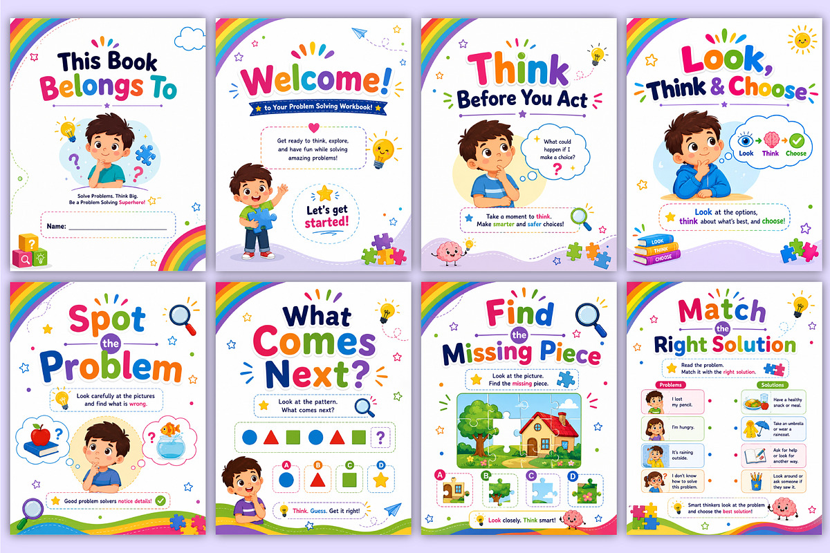 Kids Problem Solving Workbook Kdp, a Stationery Template by Mustafiz (Photo 2 of 5)
