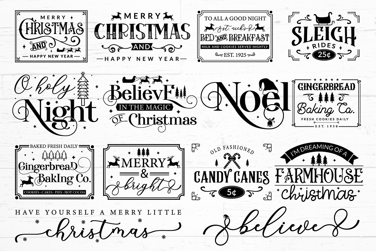 Farmhouse Christmas Sign Mega Pack, a Graphic by CraftlabSVG (Photo 2 of 17)