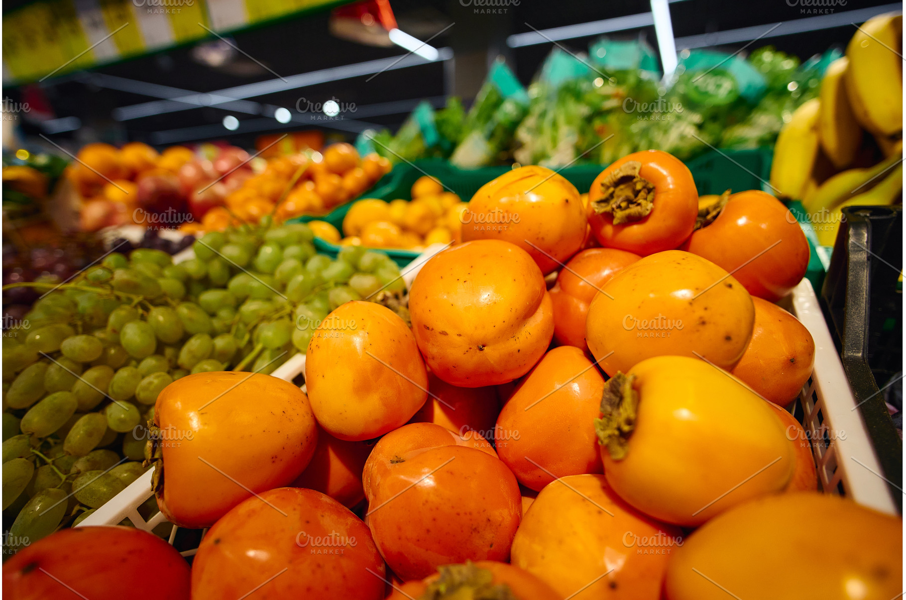 Fresh persimmons among various, a Food & Drink Photo by darksoul72