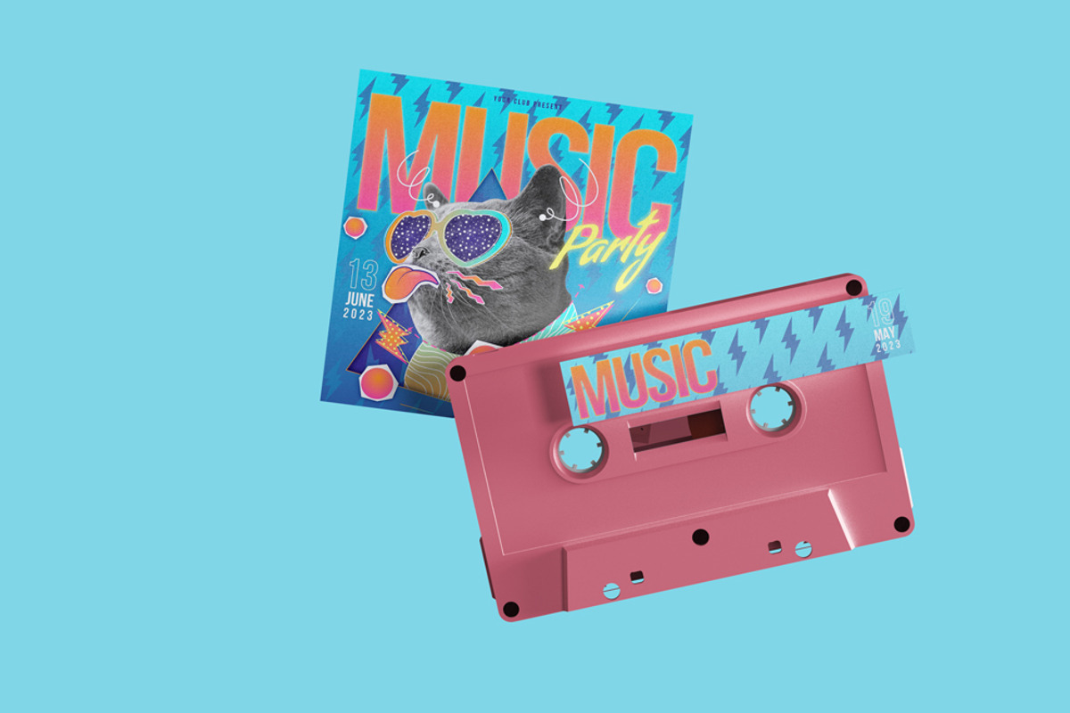 Tape Cassette Mockup, an Advertising Mockup by Graphicboom (Photo 4 of 4)