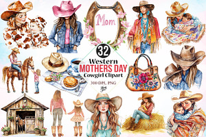 Western Mother's Day Cowgirl, an Illustration by Canvas Craft