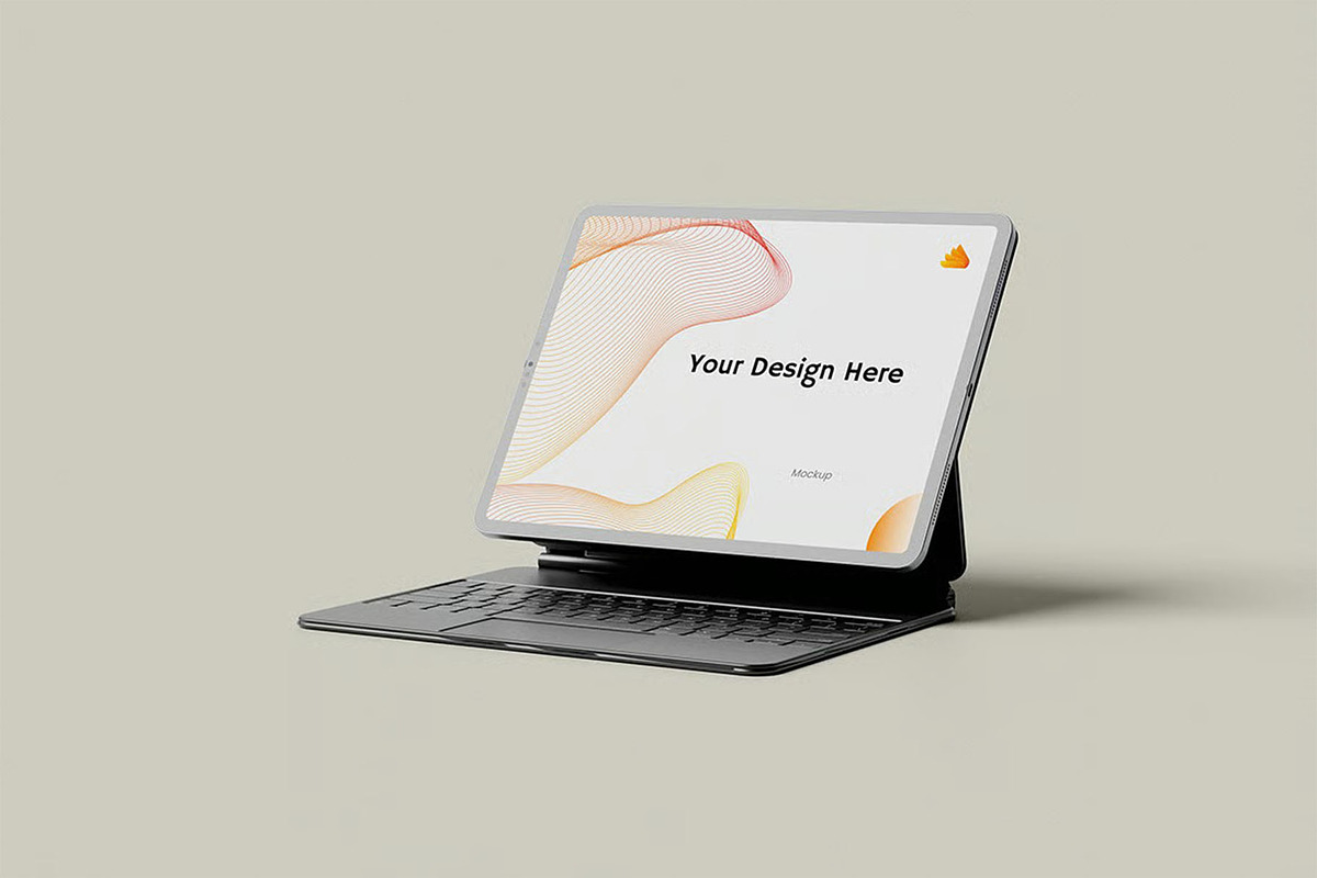 iPad Pro With Keyboard Mockup, an iPad Mockup by zpackcreative (Photo 3 of 5)
