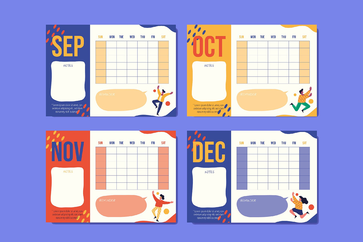 Colorful Yearly Annual Calendar, a Templates & Theme by studiogstock (Photo 5 of 5)