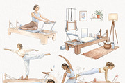 Pilates Reformer Yoga Stretch Set, a Sport Illustration by Invite to Clipart (Thumbnail 2 of 7)