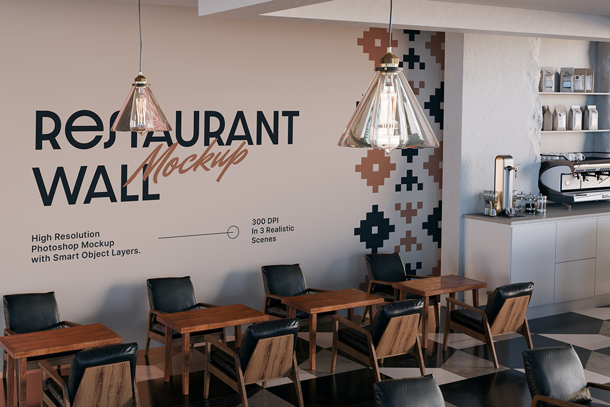 Restaurant Wall Mockup, an Advertising Mockup by Rahardi Creative (Photo 3 of 4)