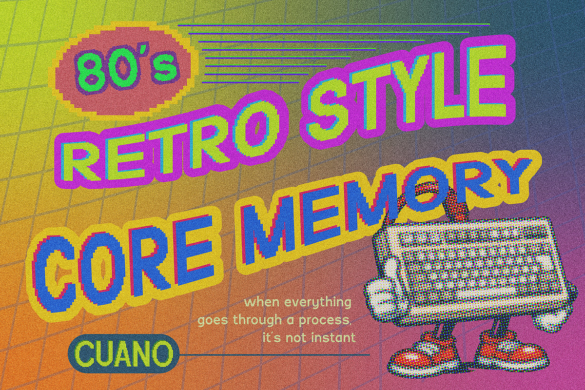 VT Cuano – Retro Pixel Font, a Sans Serif Font by ViactionType (Photo 2 of 8)
