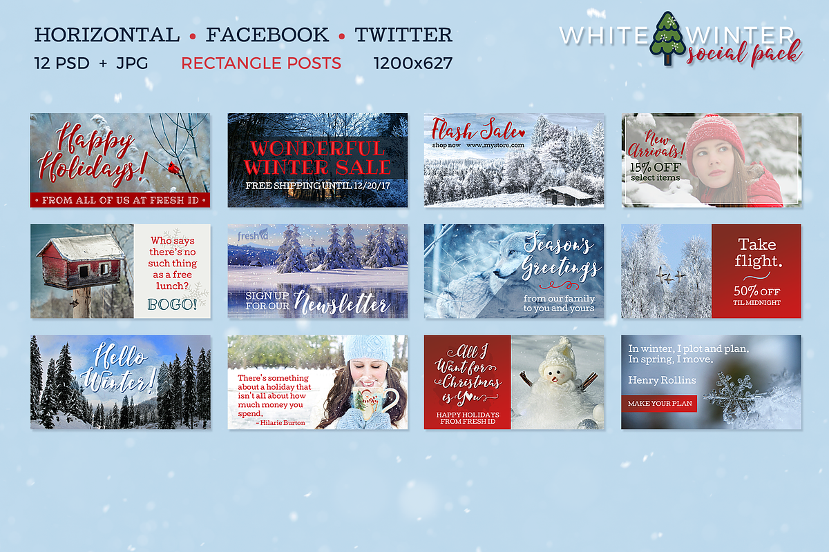 White Winter Social Media Pack, a Social Media Template by Fresh ID (Photo 3 of 4)