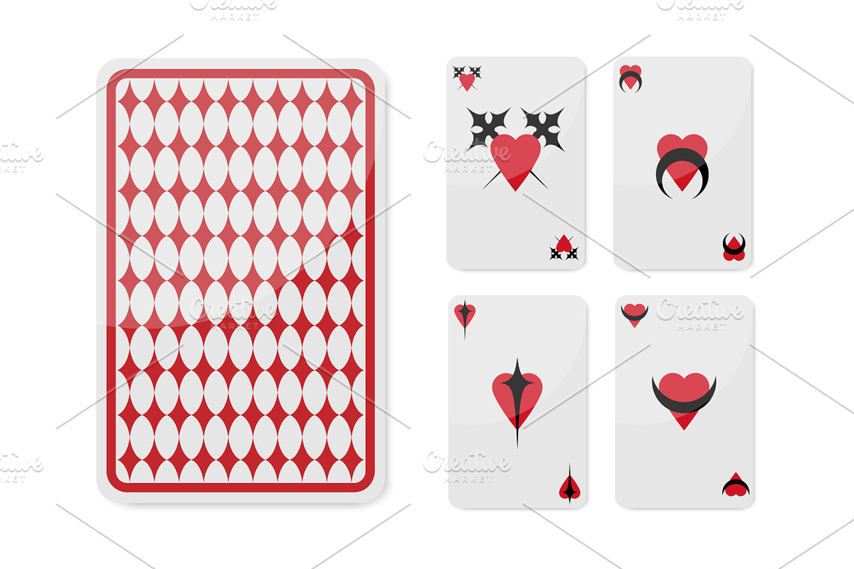 Playing Cards Design with Hearts, a Decorative Illustration by PsychocheArt (Photo 1 of 4)