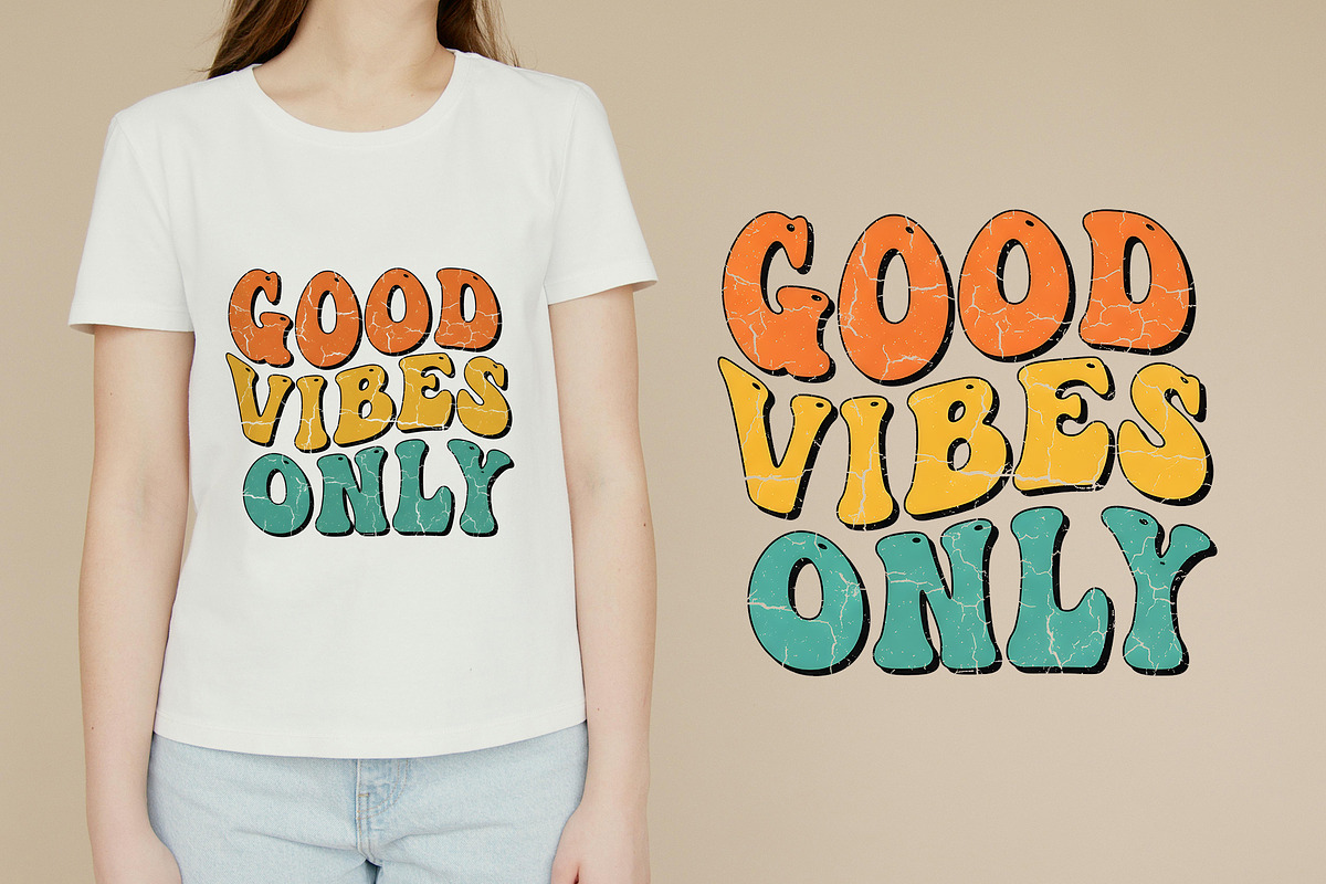 Good Vibes T-shirt Design PNG, an Illustration by zahidhossainalif (Photo 5 of 5)