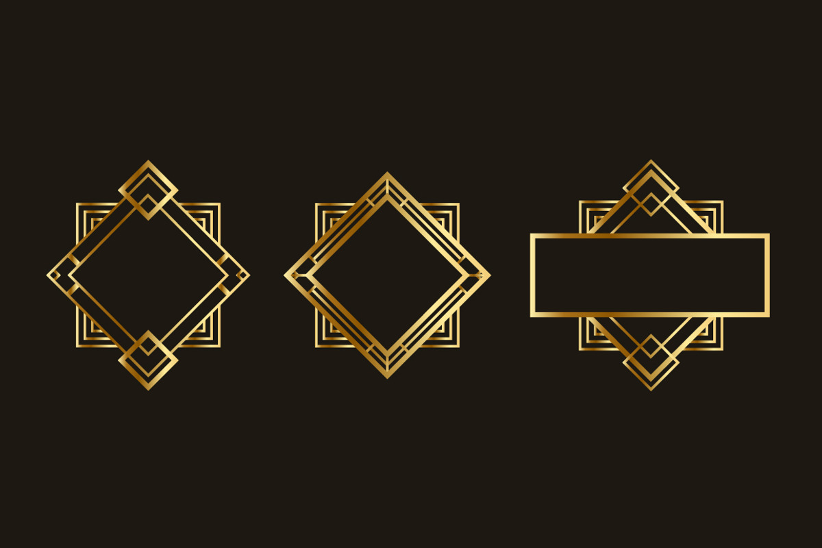 Vintage Art Deco Frame Set, a Marketing Template by Template Dealer