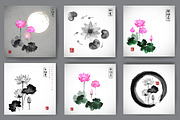 Japanese ink painting sumi-e, part 3, an Illustration by Elina_Li (Thumbnail 6 of 11)