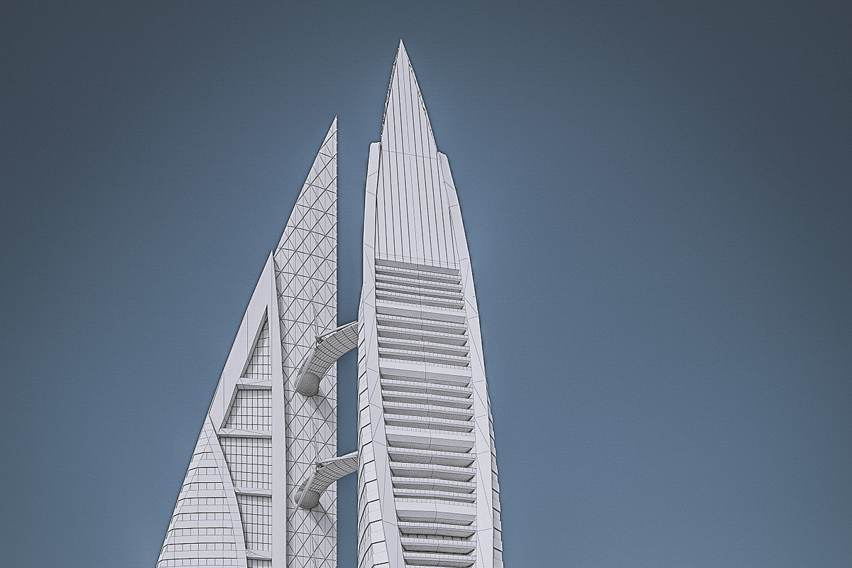 Bahrain World Trade Center, an Architecture 3D Model by 3DNUTS (Photo 11 of 12)