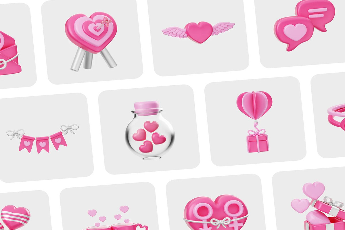 Valentine Love 3D Icon, an Environmental 3D Model by Lumina_ui_ux202 (Photo 5 of 6)