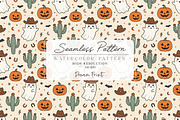 Spooky Halloween Seamless Pattern, a Texture Illustration by DreamPrint404 (Thumbnail 1 of 3)