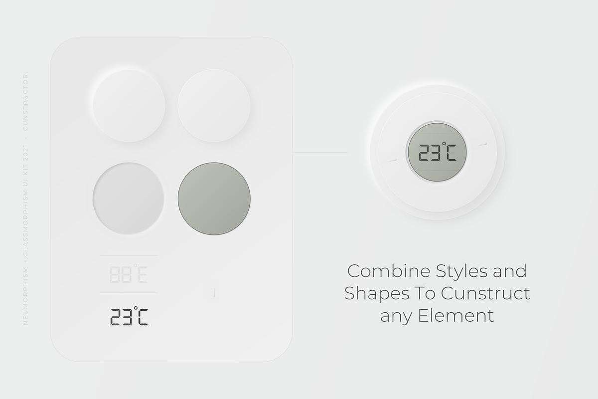 Neumorphism + Glassmorphism UI Kit, an UI Kit Template by LH Designs (Photo 6 of 12)