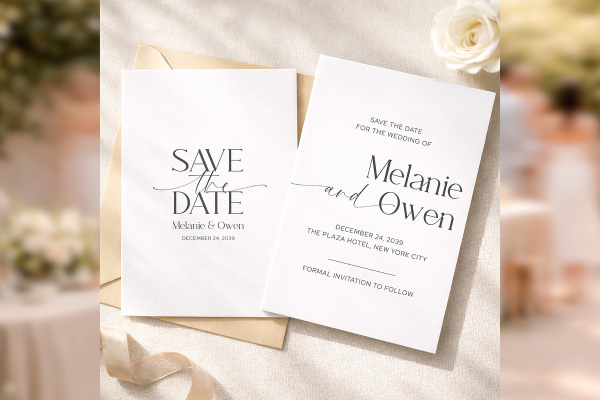 Elegant Save Date Canva bd005, an Invitation Template by TyphoonStudio (Photo 1 of 10)