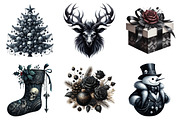 Gothic Christmas clipart bundle, an Illustration by SinaCreation (Thumbnail 5 of 7)