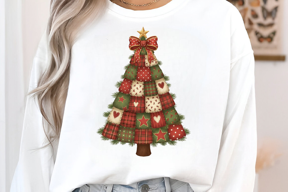Patchwork Christmas Tree PNG, an Illustration by Craft Nest (Photo 2 of 6)