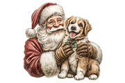 Santa With Dog Clipart PNG, a Seasonal Illustration by Memories By Lea (Thumbnail 11 of 19)
