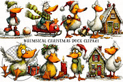 Whimsical Christmas Duck Clipart, an Illustration by OK Design (Thumbnail 2 of 6)