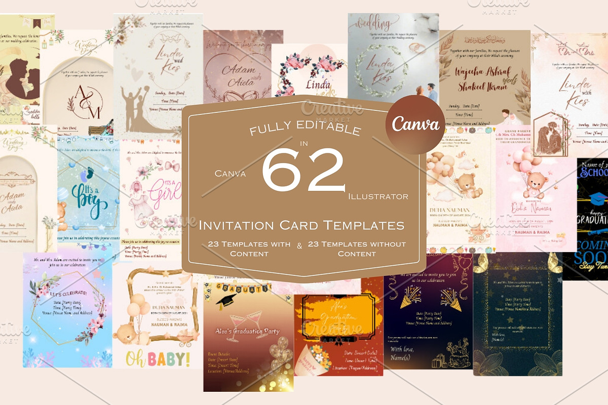 Invitation Cards Bundle, a Social Media Template by I&K (Photo 2 of 3)