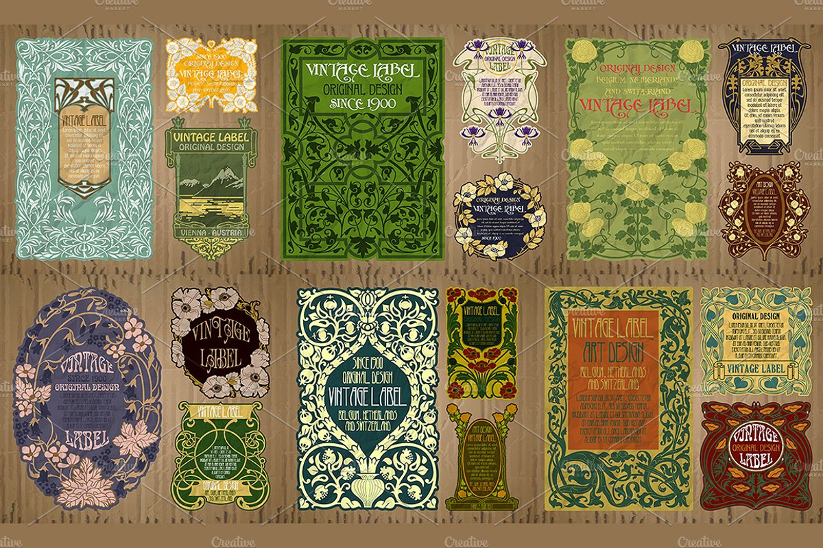 Label Art Nouveau - mega set, a Decorative Illustration by Stanislav Kharchevskyi (Photo 6 of 12)