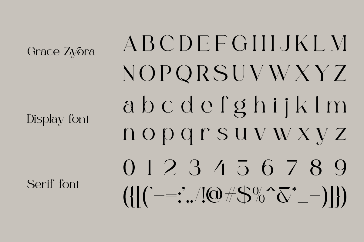 Grace Zyora - Luxury Modern Font, a Serif Font by roomspace creative lab (Photo 11 of 13)