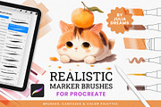 Realistic Marker Procreate Brushes, a Brush Add-On by Julia Dreams (Thumbnail 1 of 9)