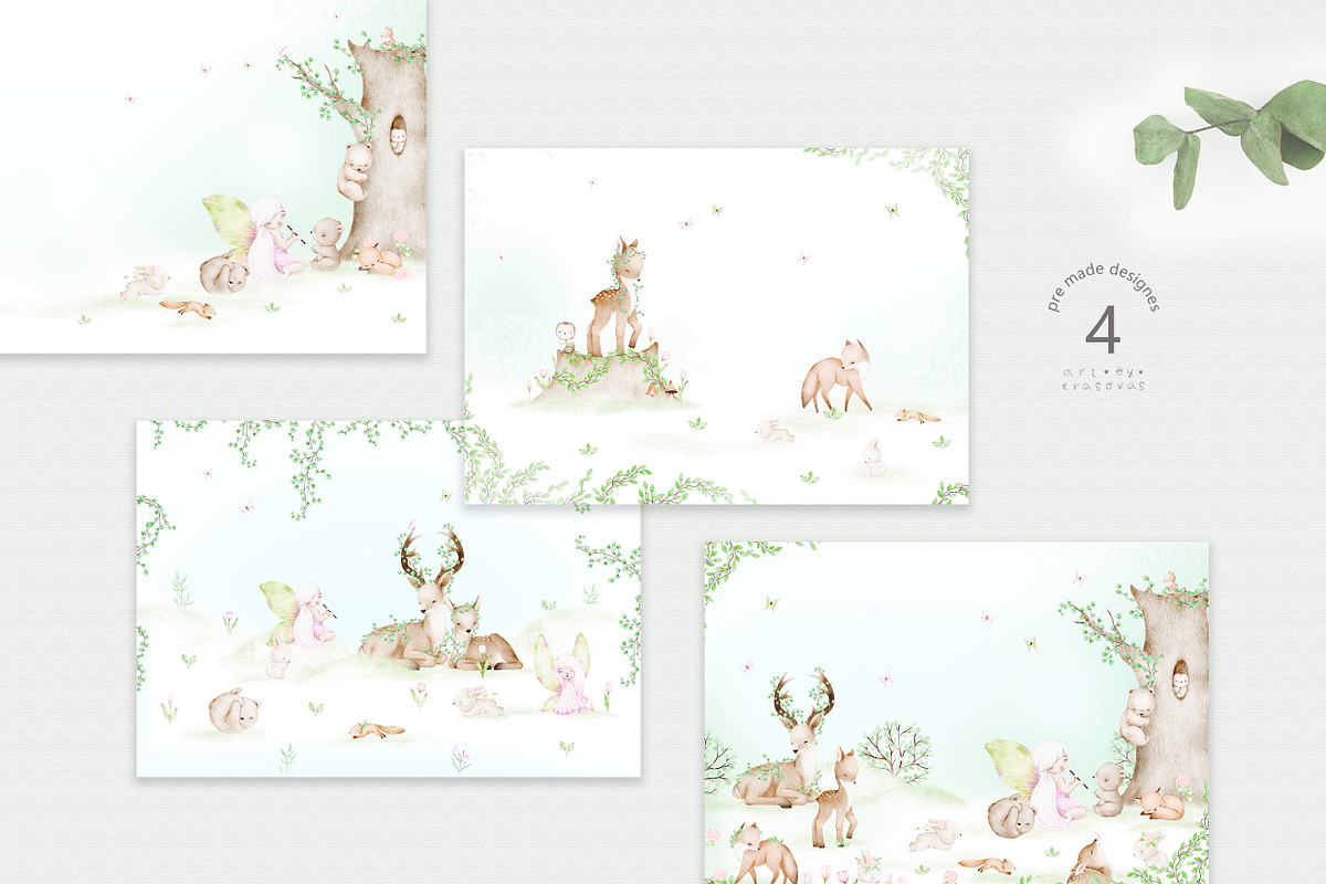 SPRING MELODY watercolor set, an Animal Illustration by erasovas (Photo 5 of 13)