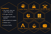 20 Cafe & Restaurent Logo Bundle, a Branding & Logo Template by CraftingStudio (Thumbnail 2 of 11)