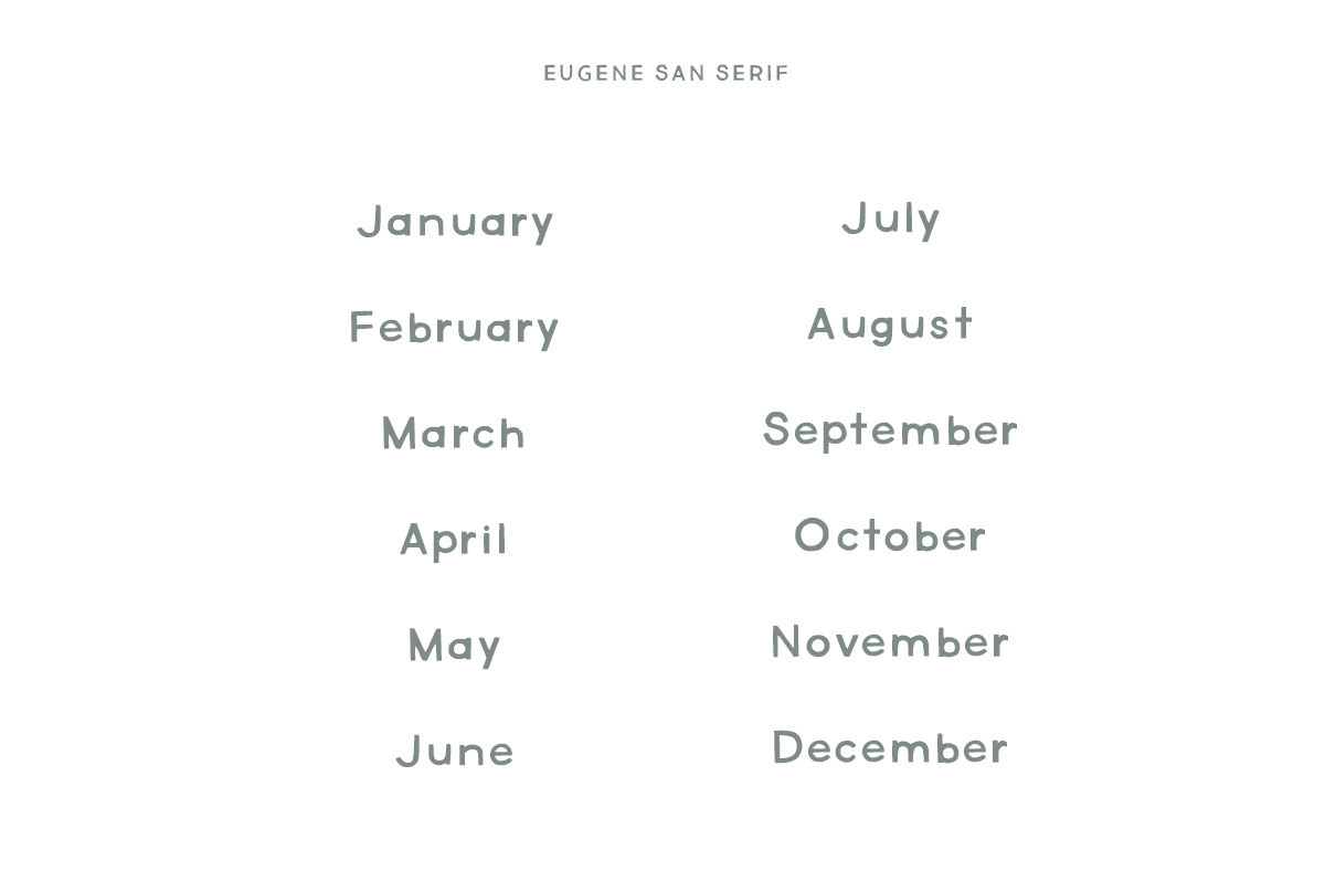 Eugene and Oakley Font Duo, a Sans Serif Font by Margot + Co (Photo 11 of 18)