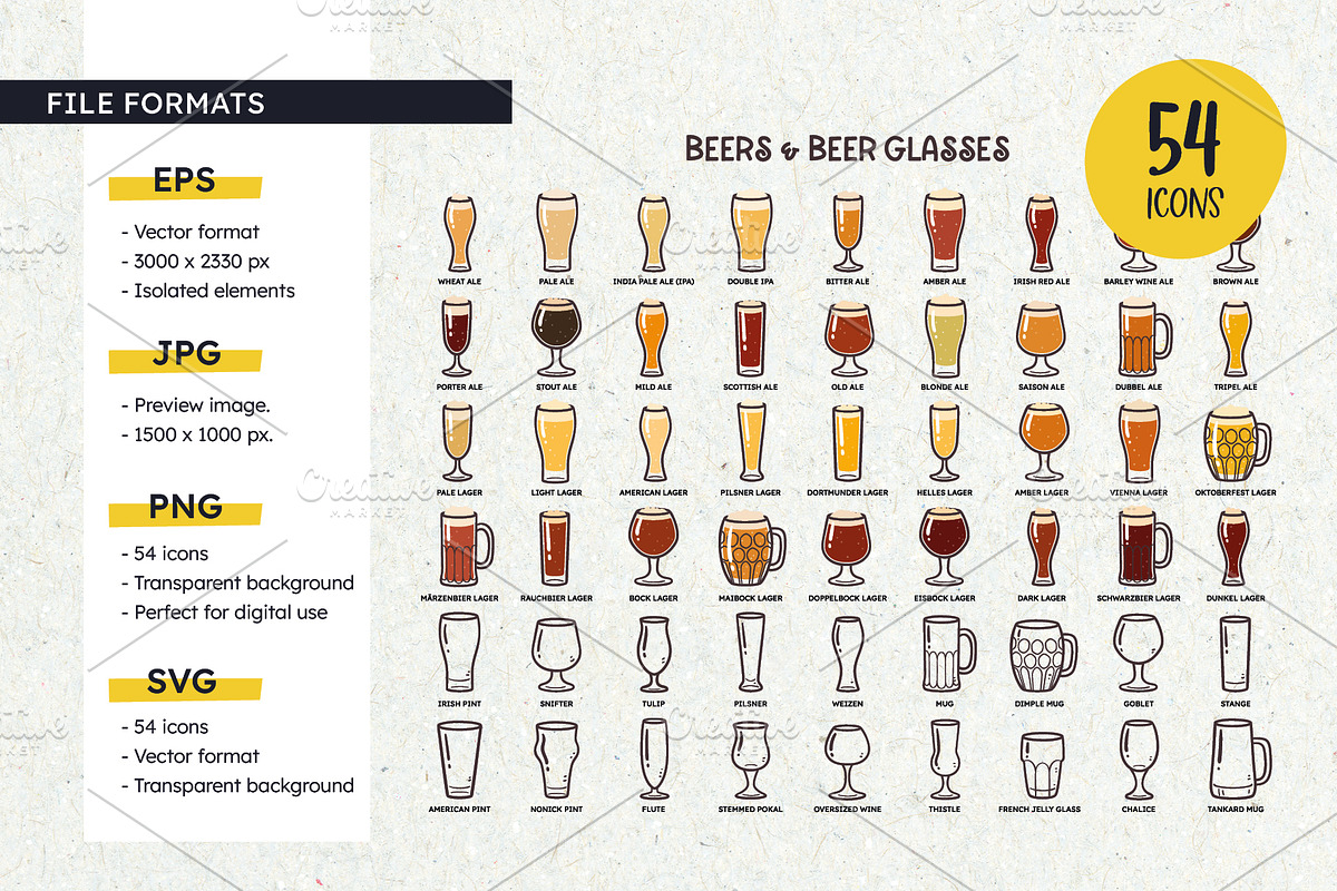 Beer Icon Set, an Outline Icon by insemar (Photo 3 of 4)