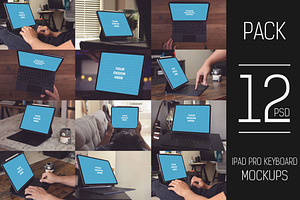 12 PSD Ipad Pro Keyboard Mockup #1
