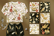 Birds and Flowers Floral Bundle., a Decorative Illustration by Red Ink (Thumbnail 8 of 10)
