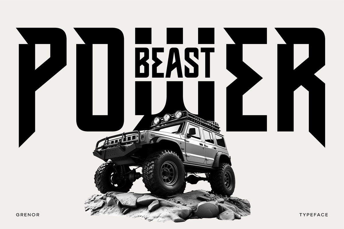 Grenor | Aggressive Display Fonts, a Sans Serif Font by Digitype Studio (Photo 7 of 11)