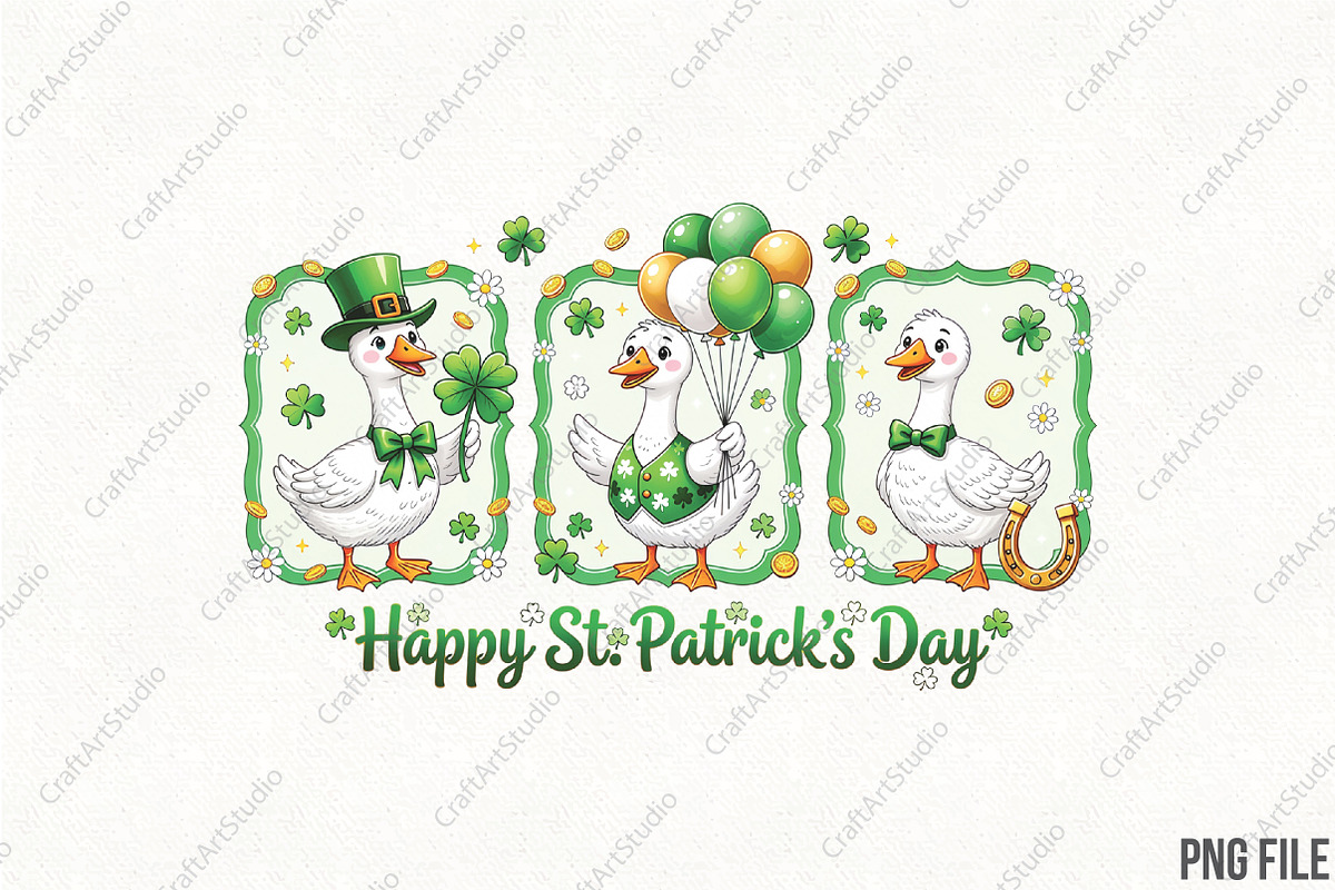 St Patricks Day Goose PNG, an Illustration by CraftArtStudio (Photo 1 of 4)