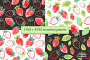 Strawberry watercolor design, an Illustration by BrushArtDesigns (Thumbnail 3 of 7)